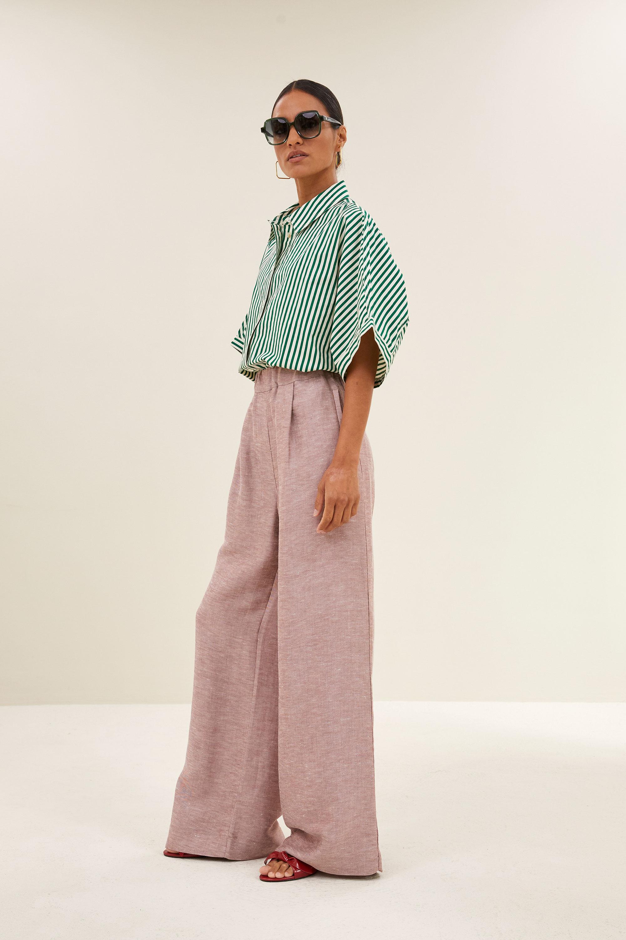 By-Bar Sunny Stripe Blouse Evergreen Damen Bluse grün weiß